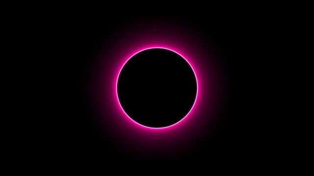 Glowing neon red and pink loading circle animation loop on black background