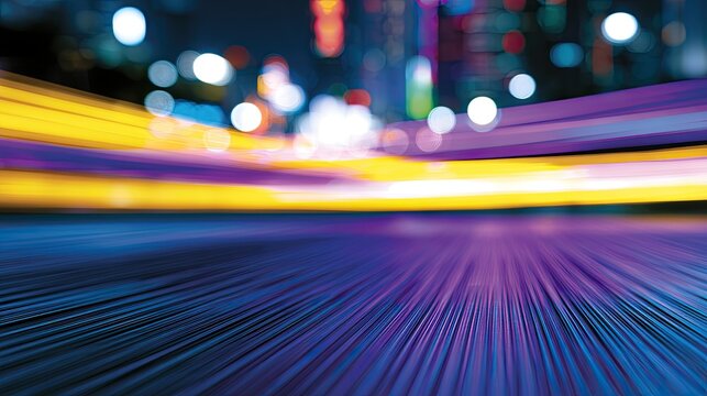 Streaks of light blur across a dark surface, suggesting fast motion