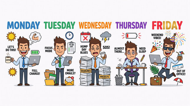 Office Worker Daily Mood Timeline
