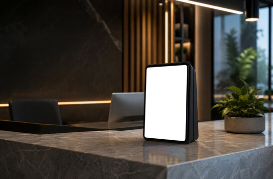 Create a digital display mockup for a product launch event