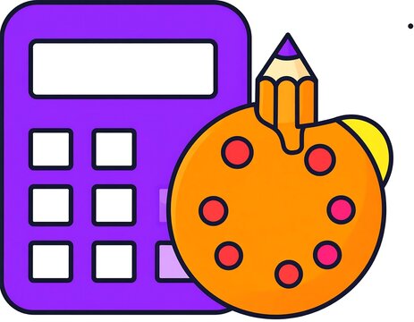 Creative calculator icon showing art and design budget planning.