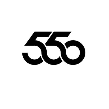 Stylized 555 number logo in minimalist black and white design, modern graphic symbol for branding