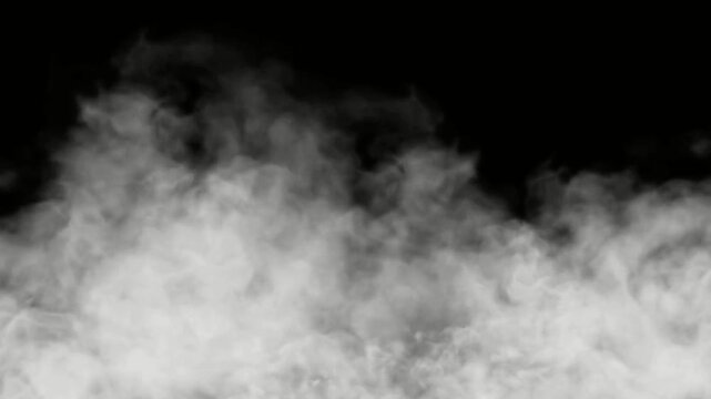 Rolling Smoke Over a Black Background