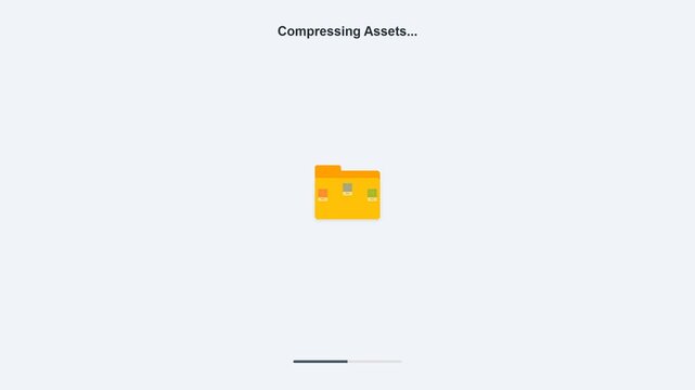 File Compression UI Animation with Folder Zipper and Progress Bar