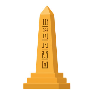 Ancient Egyptian Obelisk Flat Vector Illustration
