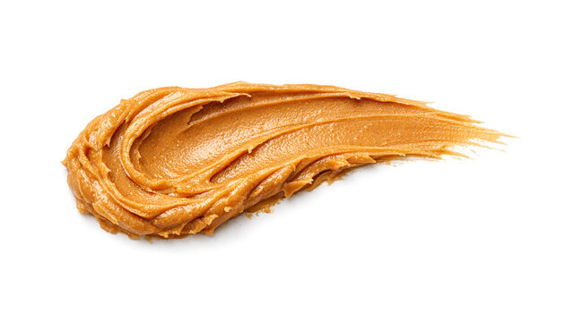 Smooth peanut butter spread in a natural jar with spoon.