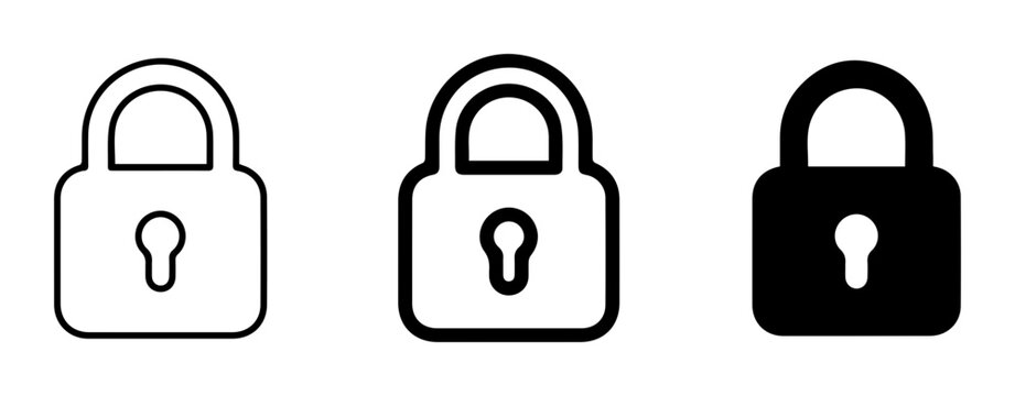 Padlock Icons Set: Security, Privacy, Protection, Safety, Lock Symbol Collection