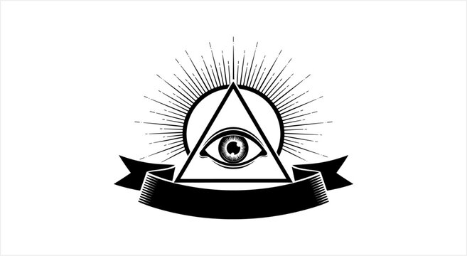 All Seeing Eye Symbol of Freemasonry and Enlightenment.