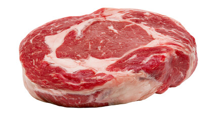 Obraz premium Raw marbled beef ribeye steak with fat marbling