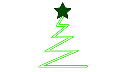 Obraz premium Green abstract Christmas tree with dark green star topper