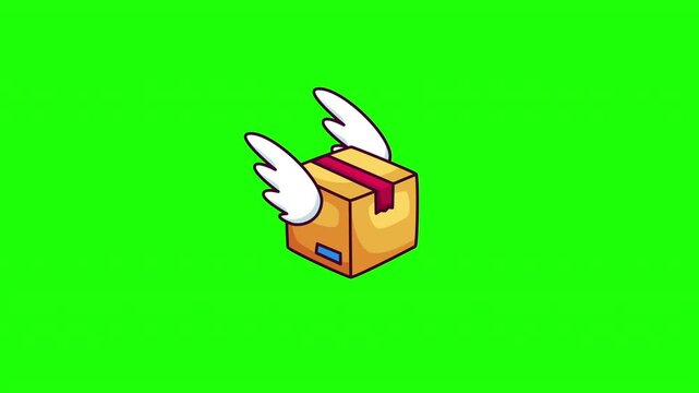 Animated fast delivery doodle icon, hand-drawn flat vector line art with wiggle effect, looping motion graphic for logistics, shipping, ecommerce and business design.