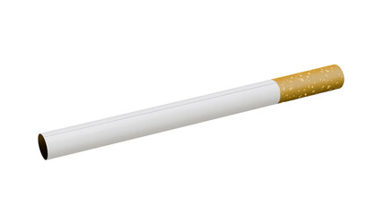 Single cigarette with white filter and tobacco end © Elvin