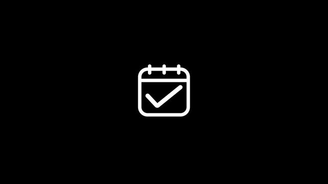 Daily Calendar Date icon isolated with check mark icon animation and Motion graphics of calender concept.