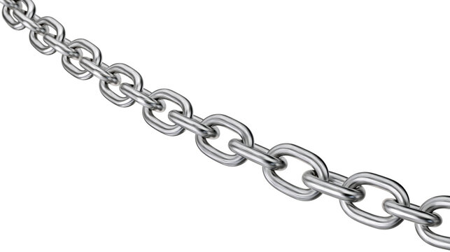 Shiny metal chain links connected together