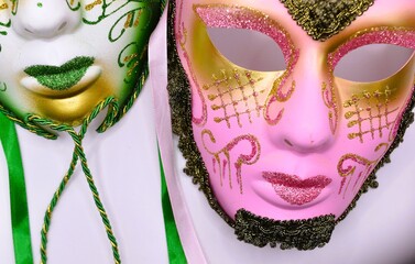 mardi gras carnival masks on black background  © Adriana