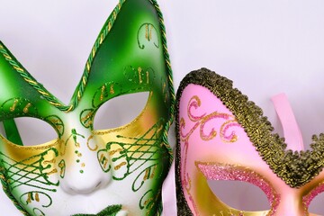 mardi gras carnival masks on black background  © Adriana