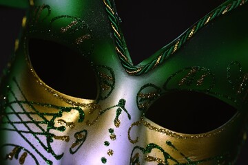 mardi gras carnival masks on black background  © Adriana