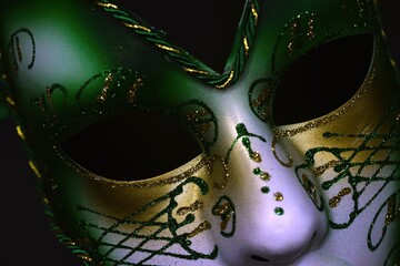 mardi gras carnival masks on black background  © Adriana