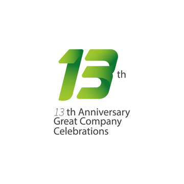 13 years anniversary logo design concept celebrations. 