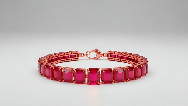 Emerald Cut Ruby Bracelet