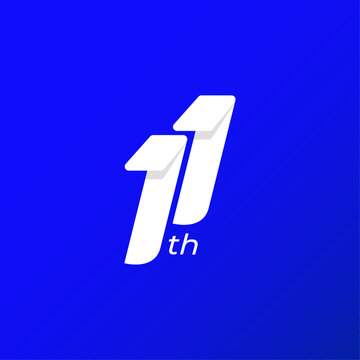11 years anniversary logo design concept celebrations. 