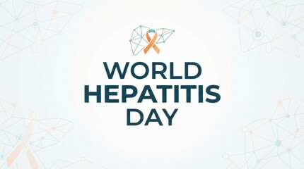 Fototapeta premium World hepatitis day awareness ribbon logo