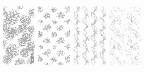 collection of four hand drawn shrubs and bushes on white background vegetation botanical illustration sketch natural organic © Sudhakar