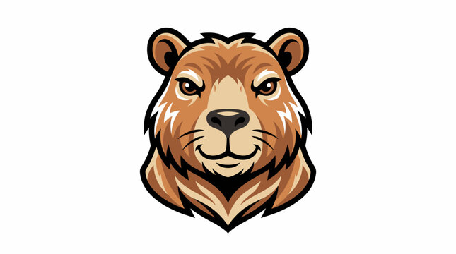 Marmot head mascot emblem in bold stylized esport design