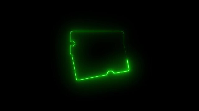 Green Neon Micro SD Card Icon - Glowing Memory Flash Drive Loop Animation on Black Background