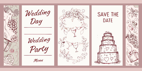 Floral ornament with wedding themed text vector illustration © Nasir