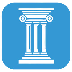 White ancient greek column on blue background © iconpack_io