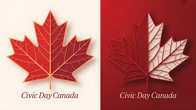 Civic holiday canada red maple leaf designs for august long weekend