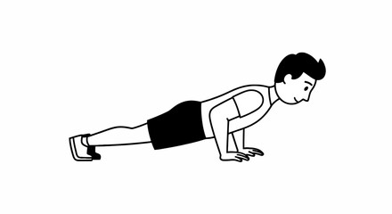 Fototapeta premium Man Performing Push Ups for Fitness Training