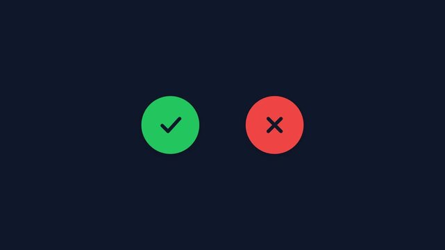 cross checkmark correct symbol buttons decision feedback false mark dark mode