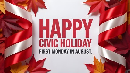 Happy civic holiday greeting on first monday in august