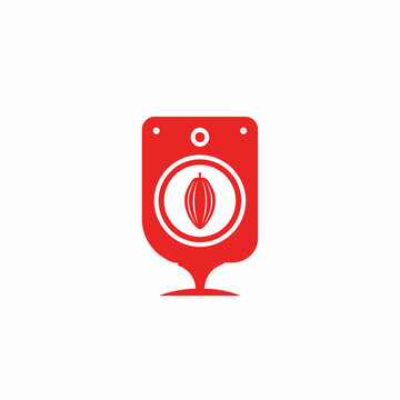 Red speaker icon with sound waves design.