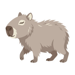 Fototapeta premium Capybara cartoon animal vector illustration side view