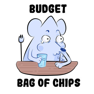 Budget Mouse Sticker | Funny Broke Mouse with Water and Chips Meme