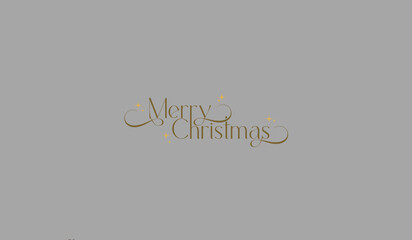 Elegant gold merry christmas typography on gray background with christmas © Graphics World