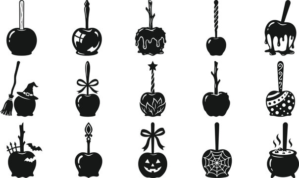 Halloween candy apple illustrations