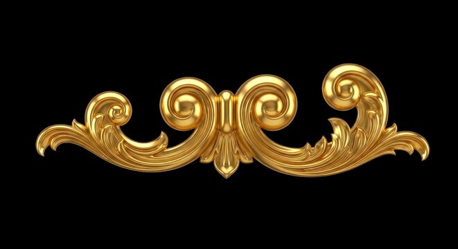 Golden ornate decorative scroll design.