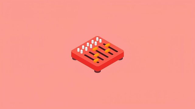 Audio mixing console icon in isometric style for music production and sound engineering concepts