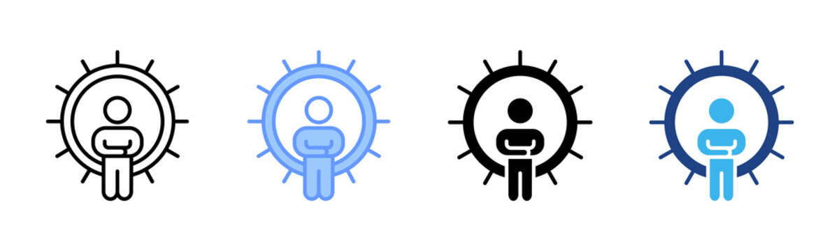 Wisdom icon set multiple style collection