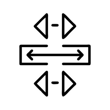 Horizontal and vertical scrolling icon. adjustable size arrows.
