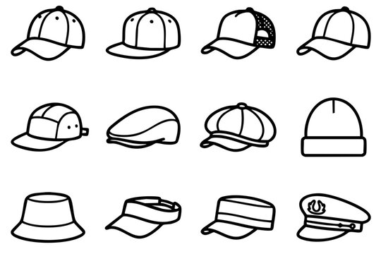 Variety of Different Style Hats.