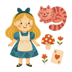 Obraz premium PNG Whimsical fairytale characters and elements.