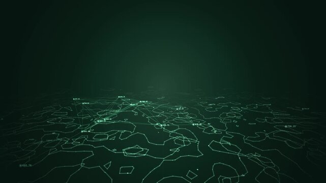 Dynamic Drone Flythrough of a Geospatial Network with Data Mapping and Visual Effects