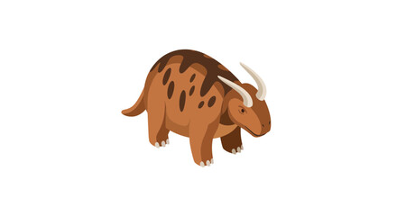 Isometric Brown Horned Herbivore Dinosaur © ean