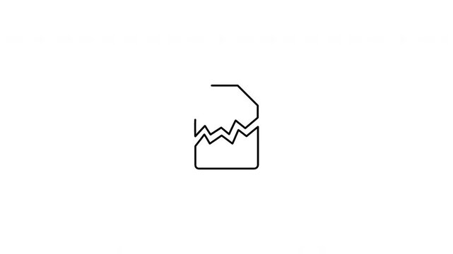 Glitch animation of a corrupted file icon with error warning text