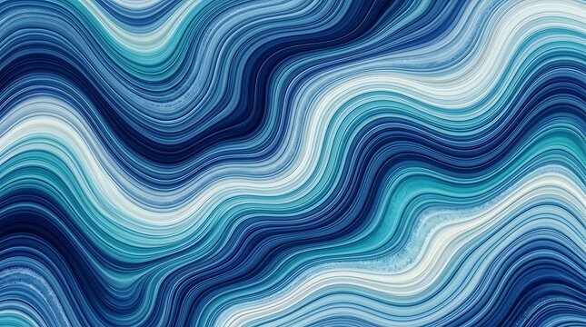 Abstract ocean wave pattern with blue and white hues